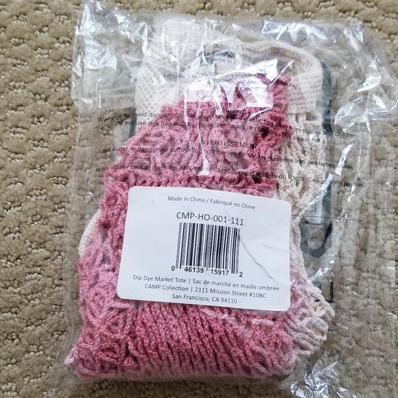 **NWT** Camp Collection Dip Dye Market Tote Pink Cream Ombre - Picture 4 of 4